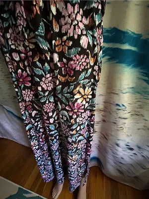 Emily Daniels Women’s Floral Maxi Sundress in Black Pink & Teal Flowers LG thumbnail 4