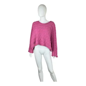 POL Pink Cable Knit‎ Oversized Cropped Sweater Size S thumbnail 7