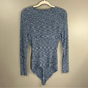 Abercrombie & Fitch NWT blue knit O-Ring Cutout Sweater Bodysuit size XL thumbnail 7