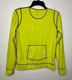 Athleta neon long sleeve shirt kangaroo pocket size small‎ thumbnail 1