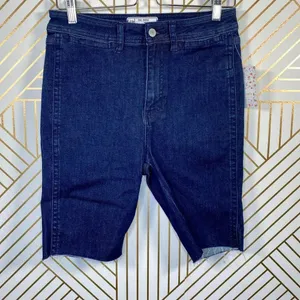 Free People So Chic Biker Denim Short Rinse‎ Cobalt thumbnail 3