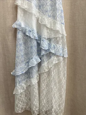 Coquette Printed Lace Mixed Ruffle Maxi Dress Medium thumbnail 10