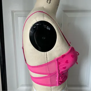 Pink Heart Patterned Crop Top thumbnail 2