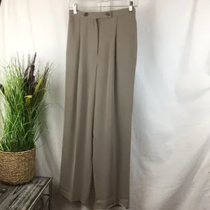 Emanuel Ungaro Vintage Gray-Taupe Straight Leg Trouser Pants 6 thumbnail 2