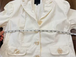 The Limited cream Cotton Stretch Blazer Size 12 Tailored Career Jacket thumbnail 5