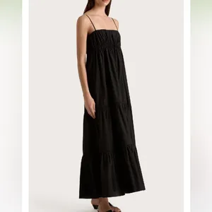 Nwt Faithfull The Brand Joen Midi Cotton Dress Black 2 thumbnail 4
