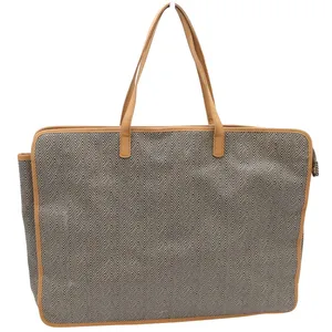 C. Wonder Tote Bag Women Large Herringbone Tan Black Pink Lining Fair thumbnail 3