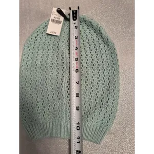 NWT Baby Blue Beanie Knit Teal Women's Hat Slouchy Cozy Comfy thumbnail 3