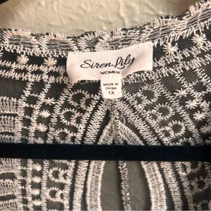 Siren Lily Boho Embroidered Sheer Mesh Kimono Floral Festival thumbnail 6