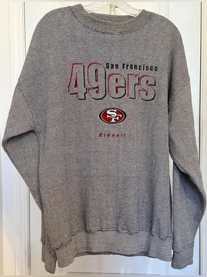 Riddell San Francisco 49ers Houndstooth Crewneck Sweatshirt NFL Gray Black White thumbnail 1