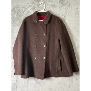 J.Jill Reversible Wool Alpaca Blend Jacket Cottagecore Equestrian Heritage Large Brown thumbnail 2