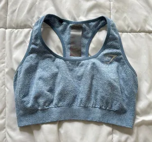 Gymshark Vital Seamless Sports‎ Bra Light Blue Racerback Activewear Gym Training thumbnail 1