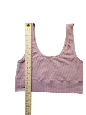SKIMS Stretch Rib Scoop Neck Bralette Ribbed Wireless Mauve Pink S/M thumbnail 4