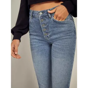 Reformation Liza Button Fly High Rise Straight Jeans Malta Medium Wash Size 23 thumbnail 2