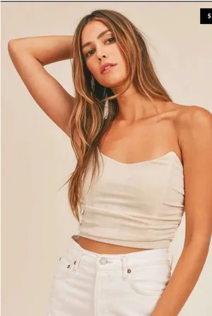 Draped Cowl Neck Corset Strapless thumbnail 1
