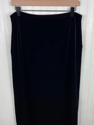 Vintage 90s Y2K Black Velvet Maxi Skirt Size Large Whimsigoth Gothic NY & Co thumbnail 3