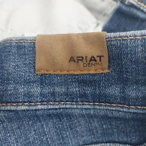 Ariat Women's Distressed Ultra High Rise Straight Leg Jeans - Dark Blue Sz 26R thumbnail 8