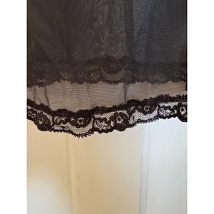 Victoria's‎ Secret black sheer lace trim lingerie chemise size large thumbnail 4