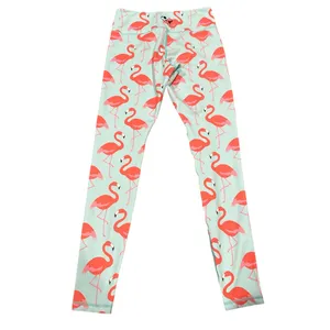 FLEXI LEXI Pink Flamingos Print Yoga Pilates Gym Workout Activewear Leggings M thumbnail 2