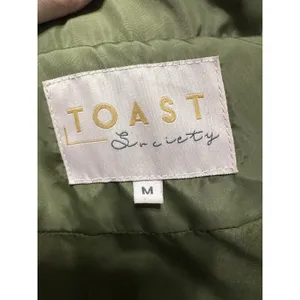 TOAST SOCIETY PLUTO KHAKI GREEN PUFFER JACKET Hooded Patch Pocket‎ EUC Size M thumbnail 11