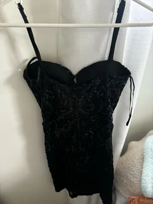 Windsor Black Sequin Mini Dress thumbnail 3