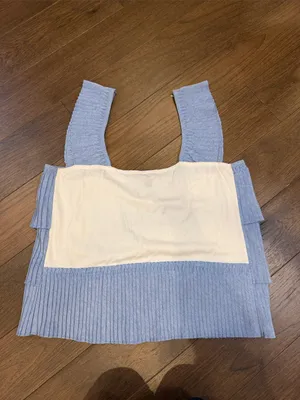 J. Crew French Blue Pleated Tiered Ruffle Tank Top Cami Size Large - C30-125 thumbnail 5