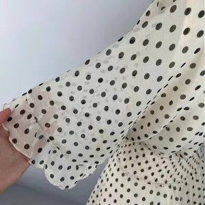 Zara Off White Polka Dot V-neck Wrap Ruffle Layered Smocked Tiered Mini Dress L thumbnail 5
