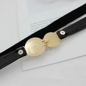 Thin Double Faux Pearl Buckle‎ Solid Color PU Leather Waist Thin Belt One Size thumbnail 14