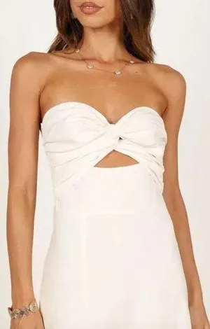 Petal & Pup Rosetta White Strapless Cut Out Midi Dress 4 thumbnail 4