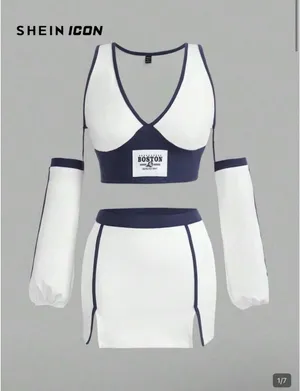SheIn White skirt and top set thumbnail 1