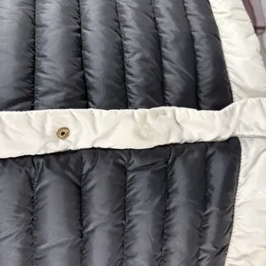 Kate Spade New York Quilted Puffer Jacket Ivory Black Trim Pearl Buttons XSMALL thumbnail 5
