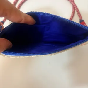 Ink+Alloy Beaded Sardine Tinned Fish Crossbody Bag Blue Red Rope Strap Pouch thumbnail 4