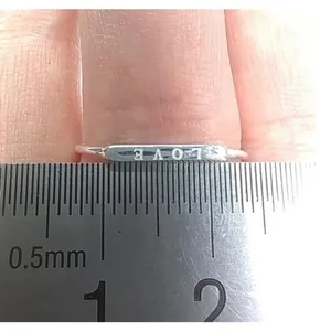 NEW Women's Dainty‎ White Gold-Plated S925 LOVE Bar Ring Size 4 thumbnail 9