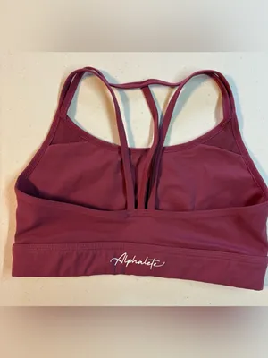 ALPHALETE SMALL ✨ strappy sports bra burgundy EUC thumbnail 2