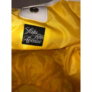 Saks Fifth Avenue Sunny Bucket Tote Bag Large Cotton Summer Beach Shopping Flaw thumbnail 3