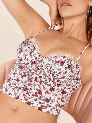 For Love & Lemons X Victoria Secret Melrose Bustier Crop Top Medium thumbnail 1