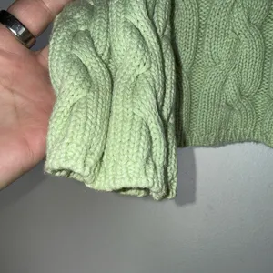 vintage eddie bauer Green‎ V Neck Cable Knit Cotton Sweater Medium thumbnail 4