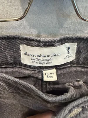 Abercrombie & Fitch Curve Love The 90s Straight Ultra High Rise Jeans Long 29 thumbnail 5