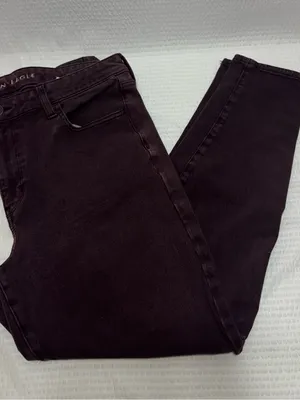 American eagle burgundy women jeans size 14 super stretch thumbnail 5