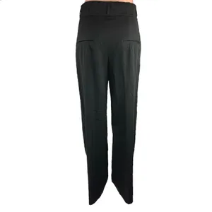 Zara Black High Rise Flat Front Straight Leg Ankle Trouser Dress Pants Size S thumbnail 3