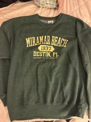Comfort Colors miramar beach destin flordia green crewneck sweatshirt thumbnail 1