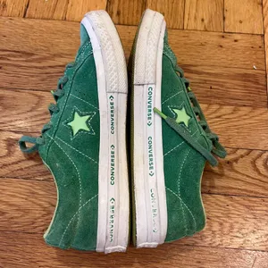 Converse One Star Pinstripe Ox Mint Green/Lime Suede Sneakers 159816C Streetwear thumbnail 4