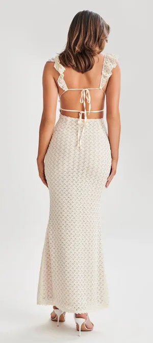 Meshki Ezra Lace Maxi Dress - Ivory thumbnail 2