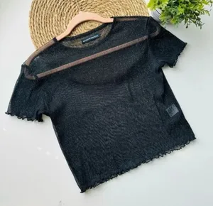 BRANDY MELVILLE Black Porter Sheer Glitter Top‎ thumbnail 1