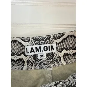 I.AM.GIA Shiraz Snake Print Pants Black White High Waisted Belted Womens Size XS thumbnail 9
