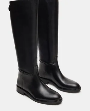 Steven By Steve Madden Karsten black leather riding boots 8.5 thumbnail 1