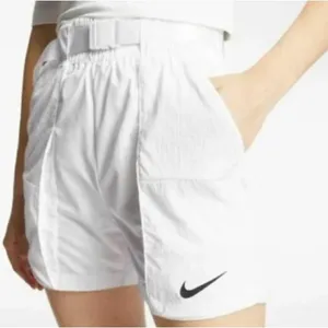 Nike • White Women's Swoosh Woven Sport Shorts thumbnail 3