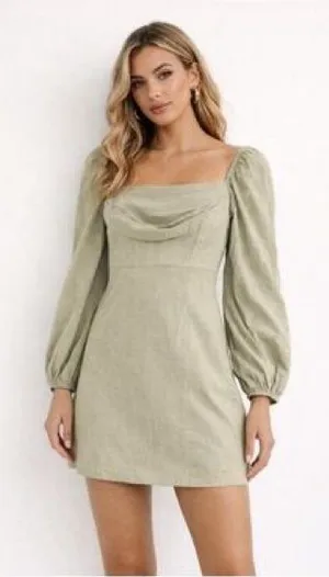 Princess Polly Warra Mini Dress Green Size 4 thumbnail 1