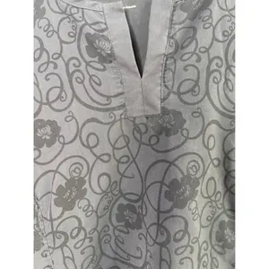 Advantage Butter-Soft Women XL Gray Floral Scrub V-Neck‎ Top Medical Caregiver thumbnail 4