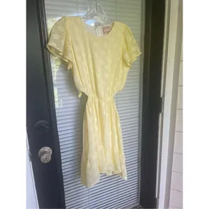 Show Me Your Mumu Merrit Cut Out Mini Dress Yellow Small Short sleeve Floral thumbnail 5